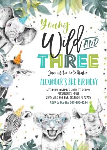YWT1 - Young wild and three invitation design preview