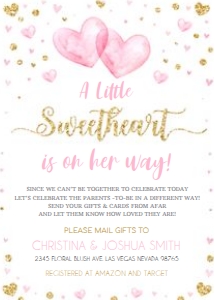 VSB1 - Valentine sweethert baby shower invitation: VSB1 - Valentine sweethert baby shower invitation