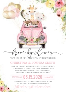 DBSB - Drive by baby shower Safari girl invitation: DBSB - Drive by baby shower Safari girl invitation