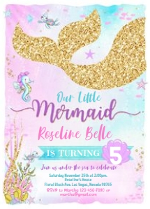 M - Mermaid invitation design preview