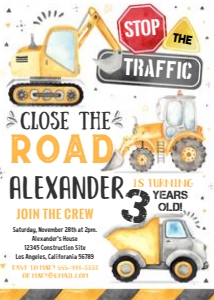 C1 - Construction birthday invitation: C1 - Construction birthday invitation