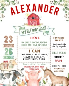 FR2 - Farm birthday milestone poster design preview