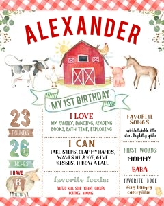 FR2A - Farm birthday milestone poster design preview