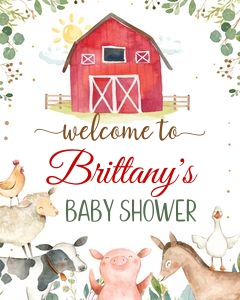FR4 - Farm baby shower welcome sign design preview