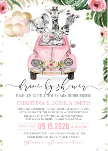 DBSB6 - Drive by baby shower safari invitation: DBSB6 - Drive by baby shower safari invitation