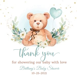 TBG - Teddy bear favor tags square: TBG - Teddy bear favor tags round & square