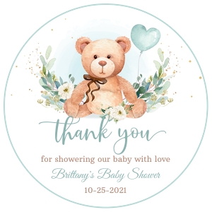TBG - Teddy bear favor tags round: TBG - Teddy bear favor tags round & square