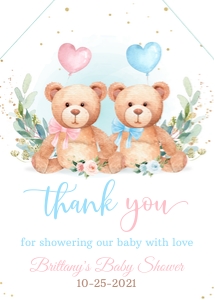 TBG2 - Teddy bear favor tags: TBG2 - Teddy bear favor tags
