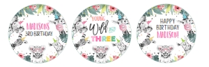 YWT2 - Young wild and three cupcake toppers design preview