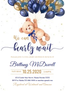 TBN - Teddy bear baby shower invitation: TBN - Teddy bear baby shower invitation