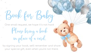 TBBS - Teddy bear book for baby: TBBS - Teddy bear baby shower invitation Set
