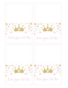 Princess food label design preview