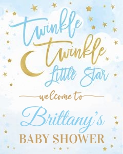 Twinkle twinkle little star welcome sign blue design preview