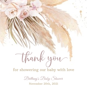 BH3 - Boho baby shower favor square: BH3 - Boho baby shower favor round & square