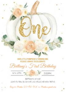 Pump2 - Pumpkin Birthday Invitation design preview