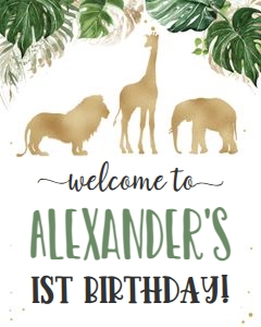 JG001- Jungle welcome sign 8x10: JG001- Jungle welcome sign 8x10