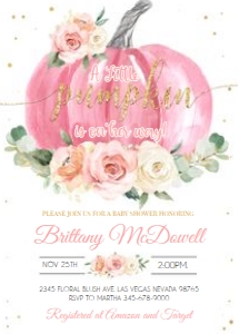P8 - Pumpkin baby shower invitation: P8 - Pumpkin baby shower invitation