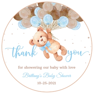 TBI6 - Teddy bear favor tags round: TBI6 - Teddy bear favor tags round & square