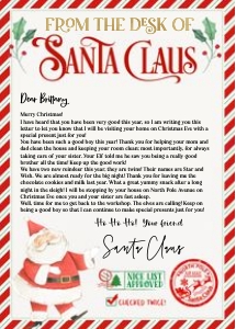 Santa01 - From the desk of Santa 5X7: Santa01 - From the desk of Santa