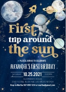 FTA006 - First trip around the sun invitation design preview