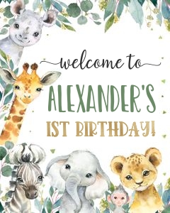 WILD1 - Wild one birthday welcome sign 8x10 design preview