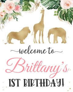 JG008 - Jungle gold welcome sign 8x10 design preview