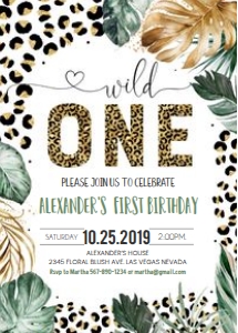 LE001 - Leopard print invitation: LE001 - Leopard print party package