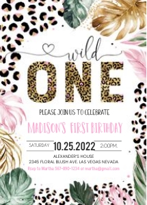 LE006 - Leopard print invitation design preview