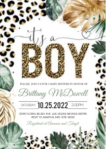 LEB002 - Leopard print invitation design preview