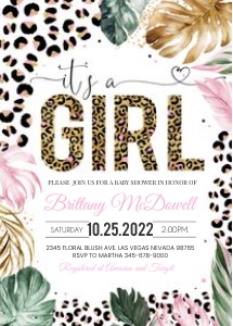 LEB006 - Leopard print invitation design preview