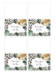 LE001 - Leopard print food label: LE001 - Leopard print party package