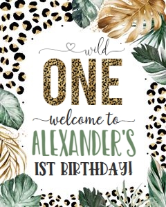 LE001 - Leopard print welcome sign: LE001 - Leopard print party package