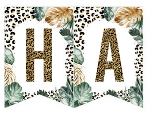 LE001 - Leopard print banner: LE001 - Leopard print party package