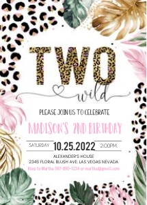 LE007 - Leopard print invitation design preview