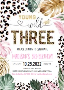 LE008 - Leopard print invitation design preview