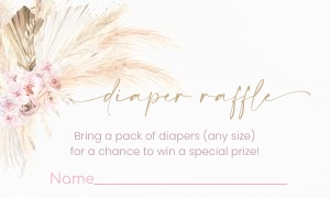 PGB001 - Pampas grass diaper raffle: PGB001 - Pampas grass book for baby & diaper raffle
