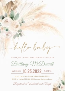 PGB003 - Pampas grass invitation: PGB003 - Pampas grass invitation
