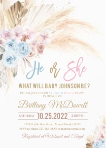 PGB007 - Pampas grass invitation: PGB007 - Pampas grass invitation