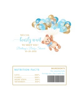 TBI5 - Teddy bear candy bar wrapper design preview