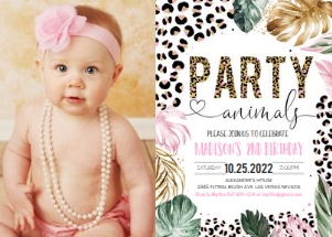 LE010 - Leopard print invitation photo design preview