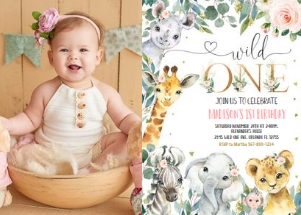 WILDG1 - Safari wild one invitation photo: WILDG1 - Safari wild one invitation photo