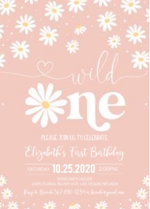 DAISY004 - Daisy birthday invitation design preview