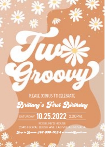 GR004 - Two Groovy invitation design preview