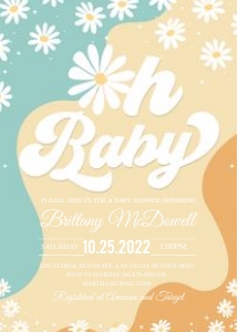 GR008 - Groovy baby shower invitation: GR008 - Groovy baby shower Bundle