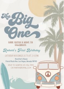 BIG002 - The big one birthday invitation design preview