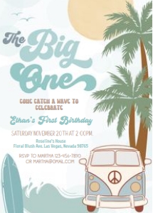 BIG003 - The big one birthday invitation design preview