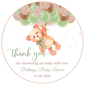 TBG4 - Teddy bear favor tags round design preview