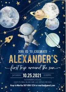 FT104 - First trip around the sun invitation design preview