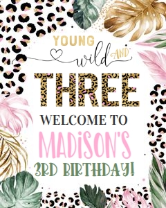 LE008 - Leopard print welcome sign design preview
