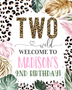 LE007 - Leopard welcome sign 16x20 design preview